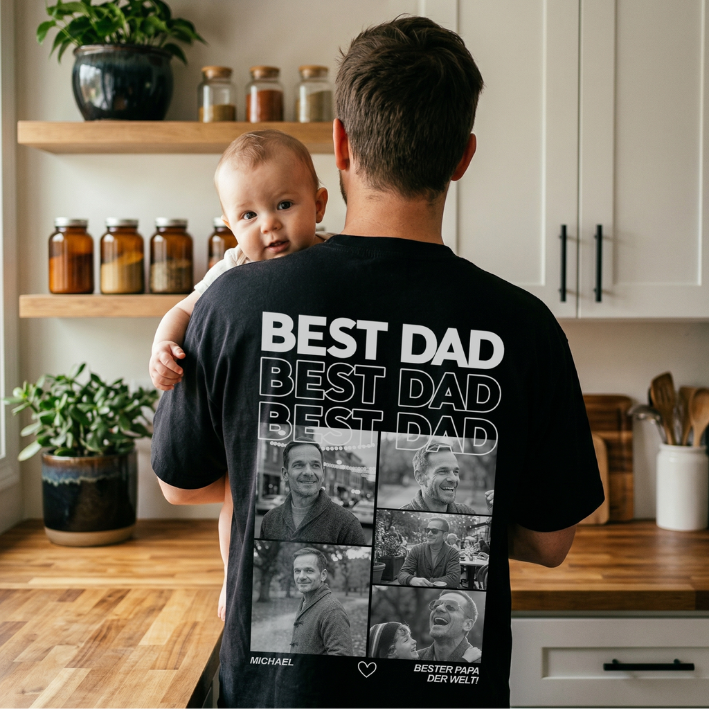 Personalisiertes Oversized Shirt Papa mit Foto