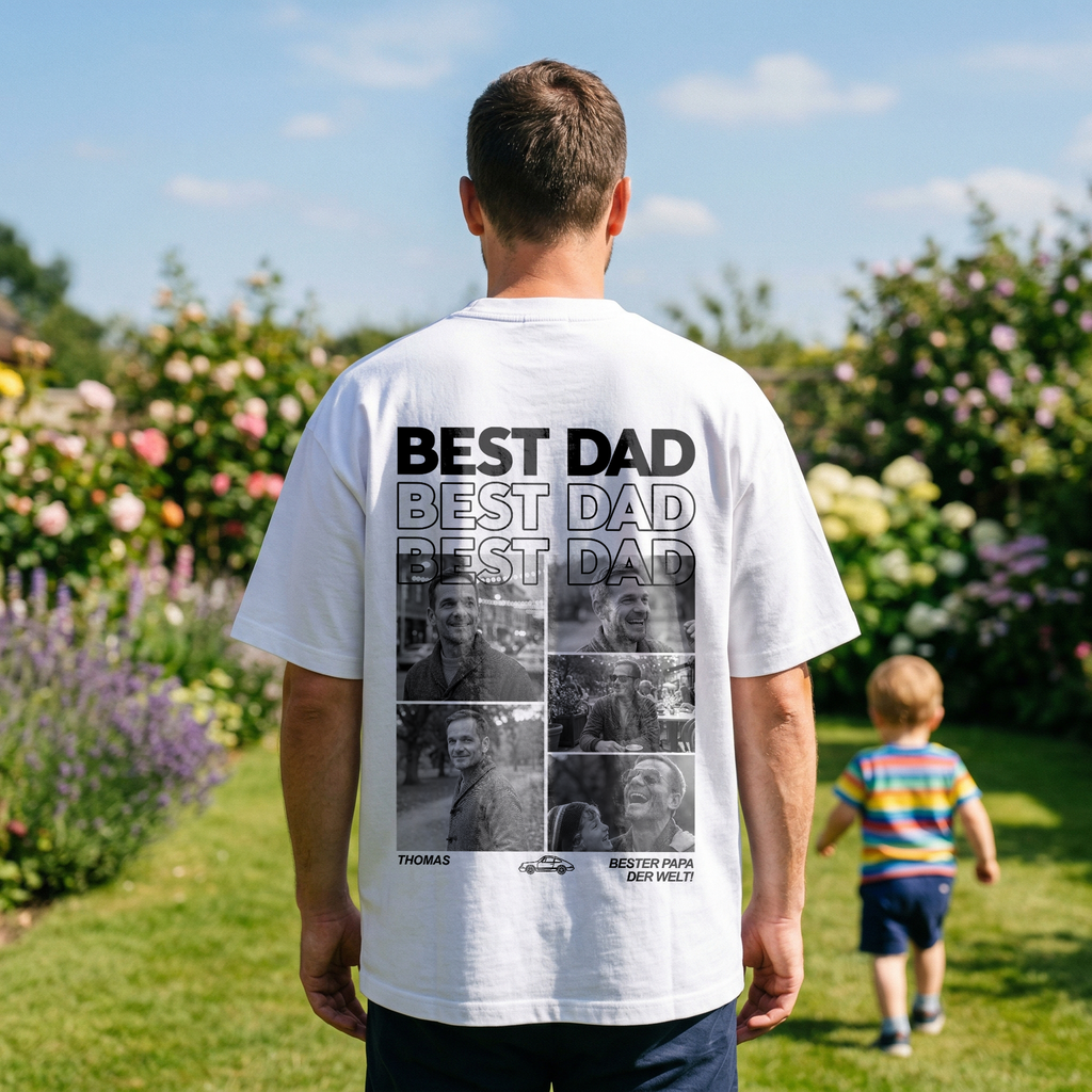 Personalisiertes Oversized Shirt Papa mit Foto