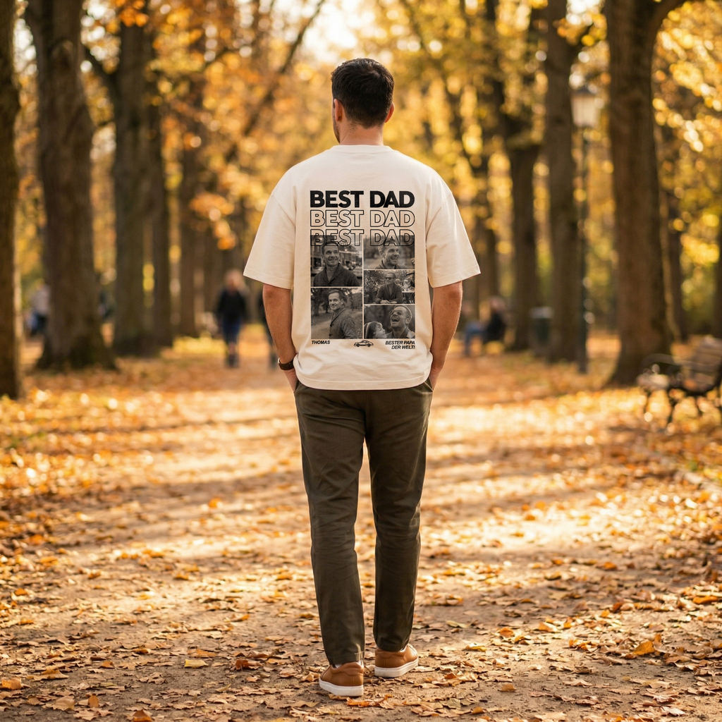 Personalisiertes Oversized Shirt Papa mit Foto