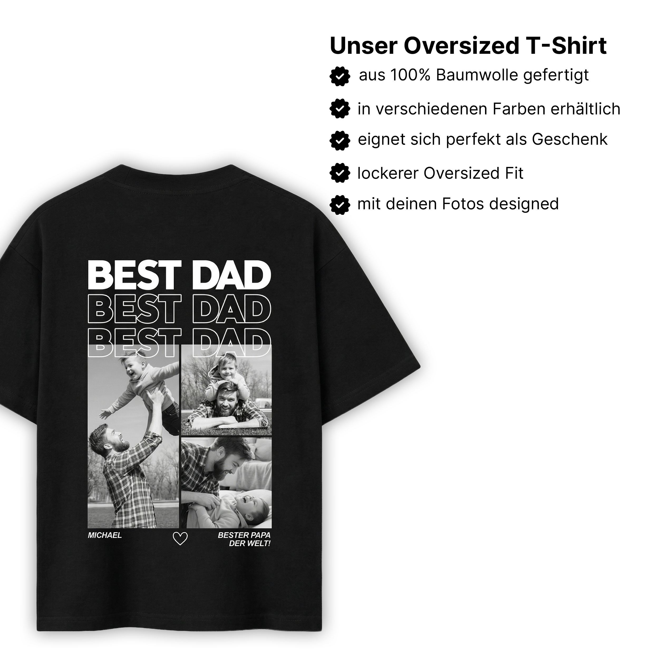 Personalisiertes Oversized Shirt Mama mit Foto