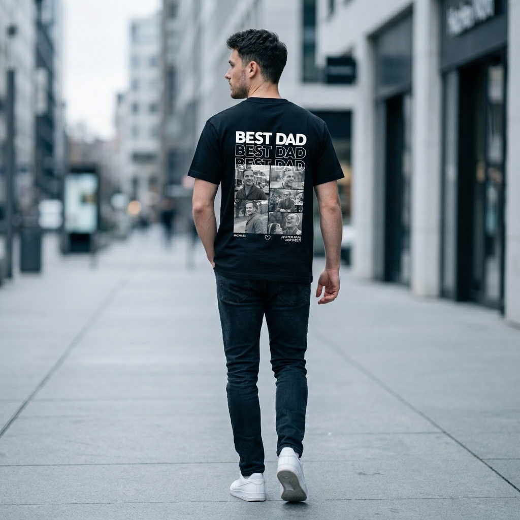 Personalisiertes Papa T-Shirt mit Foto