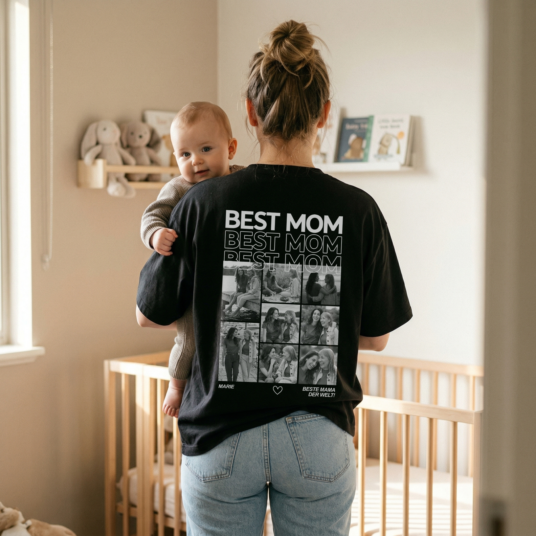 Personalisiertes Oversized Shirt Mama mit Foto