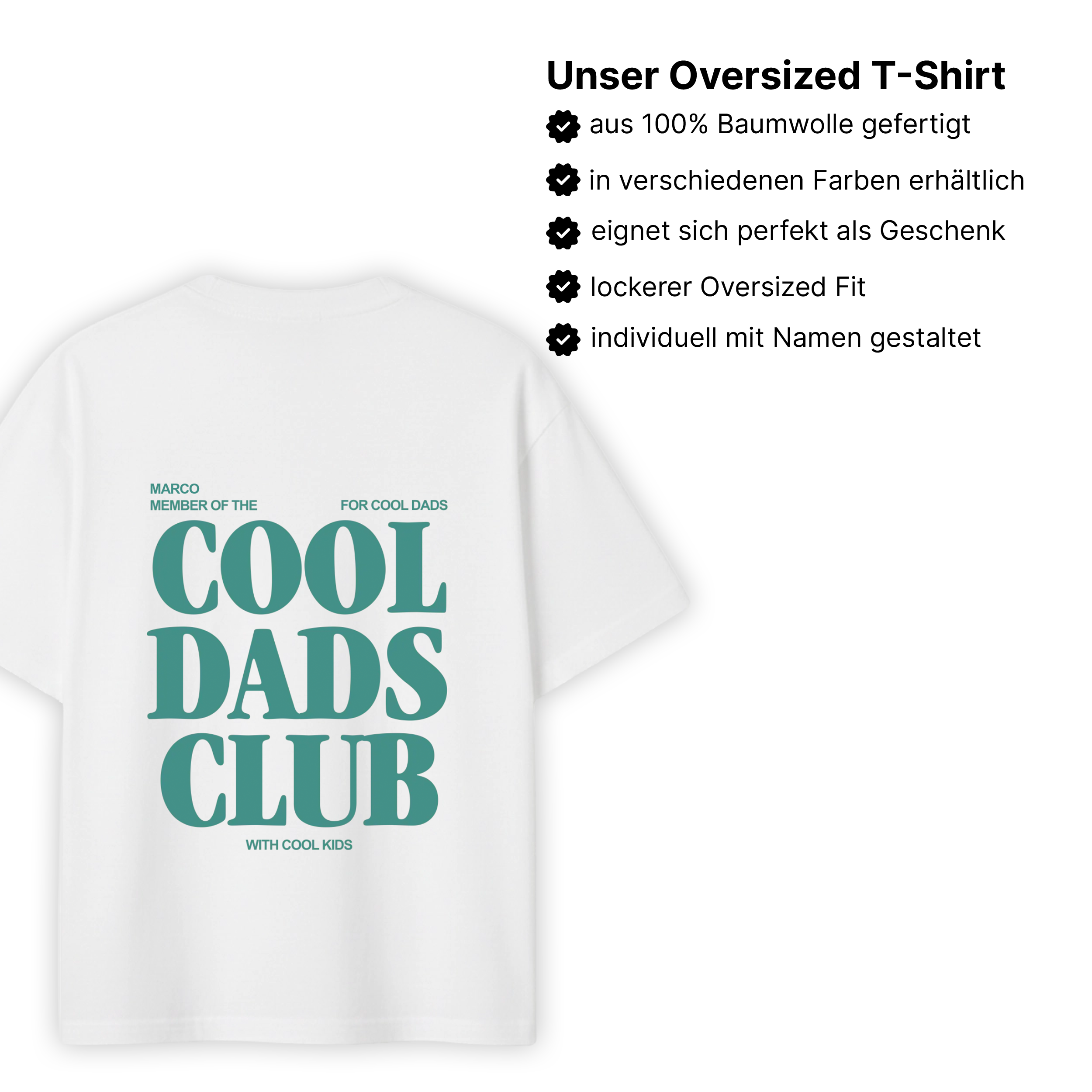 Personalisierteres Oversized Shirt Cool Dads Club